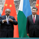 Chinese president Xi Jinping in November 2017 with president Ismail Omar Guelleh of Djibouti, where China now has a military base.